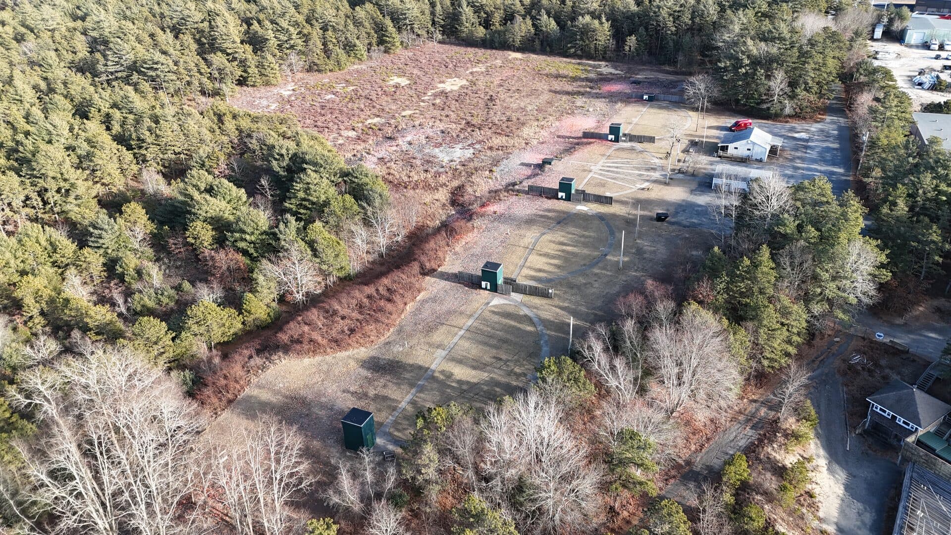Rifle range lanes aerial