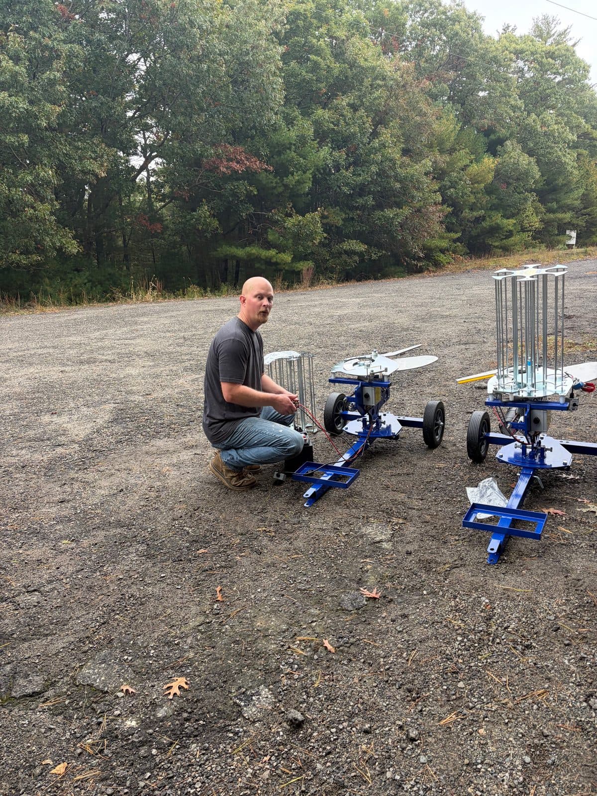 Member assembling a new sporting clays thrower